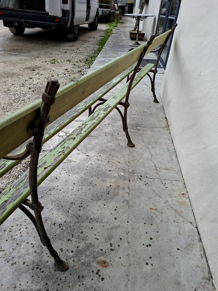Banc de Jardin en fonte grand modèle avec accoudoirs 19éme de Maison Bourgeoise -photo-1
