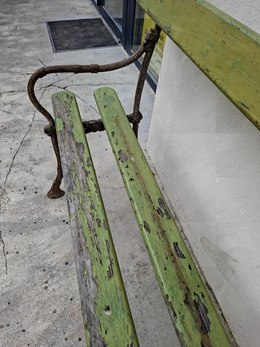 Banc de Jardin en fonte grand modèle avec accoudoirs 19éme de Maison Bourgeoise -photo-2