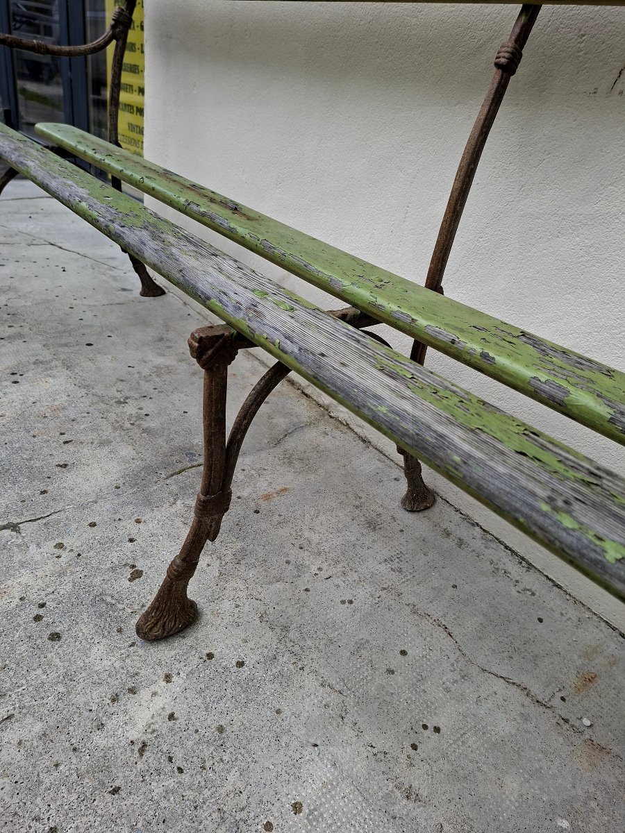 Banc de Jardin en fonte grand modèle avec accoudoirs 19éme de Maison Bourgeoise -photo-3