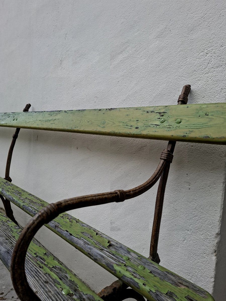 Banc de Jardin en fonte grand modèle avec accoudoirs 19éme de Maison Bourgeoise -photo-4
