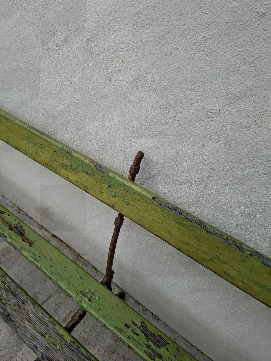 Banc de Jardin en fonte grand modèle avec accoudoirs 19éme de Maison Bourgeoise -photo-5
