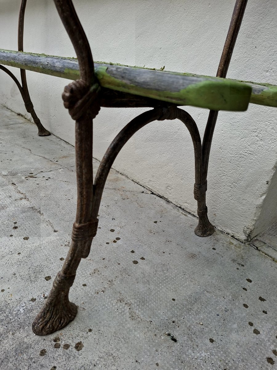 Banc de Jardin en fonte grand modèle avec accoudoirs 19éme de Maison Bourgeoise -photo-6