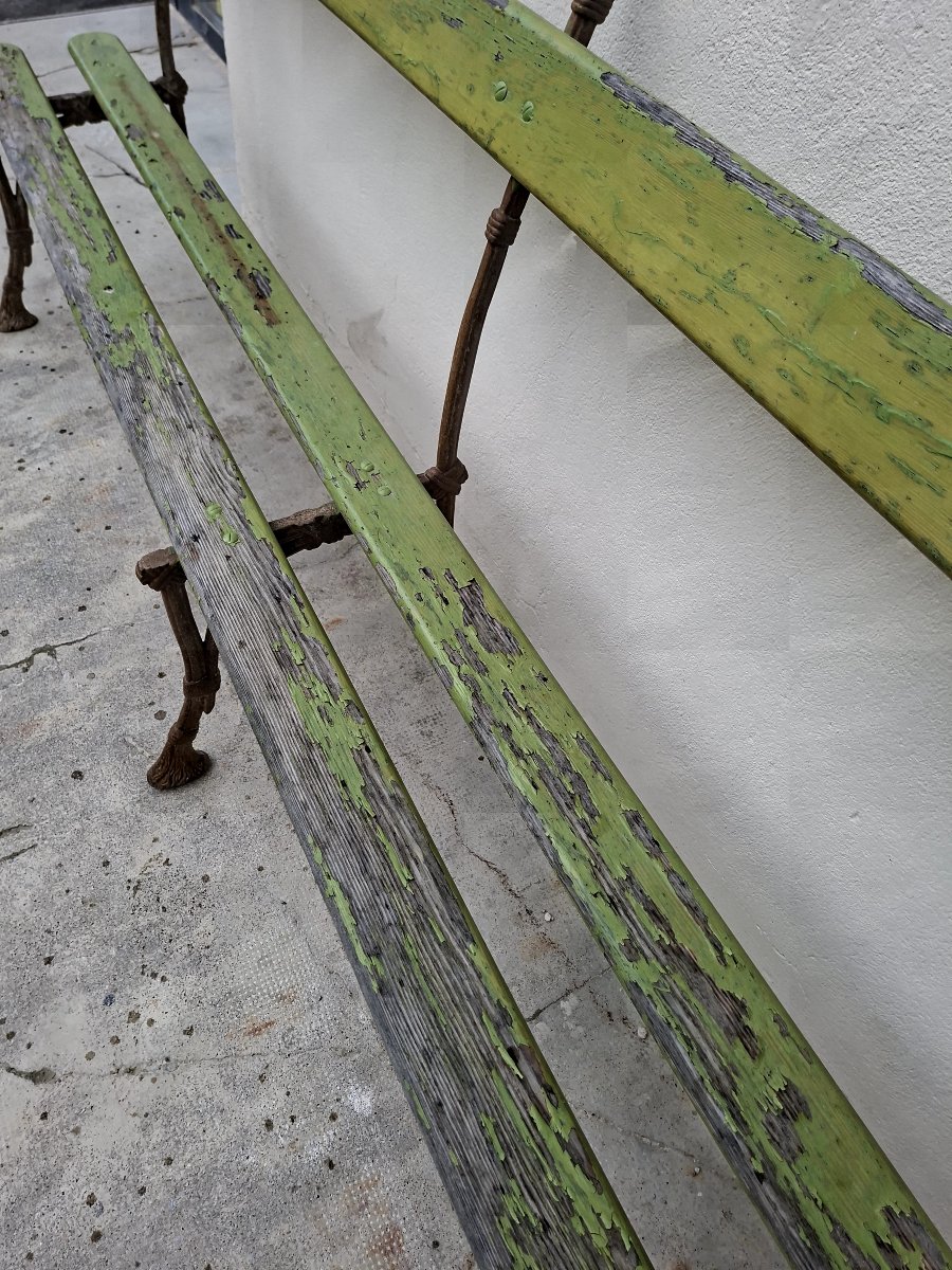 Banc de Jardin en fonte grand modèle avec accoudoirs 19éme de Maison Bourgeoise -photo-7