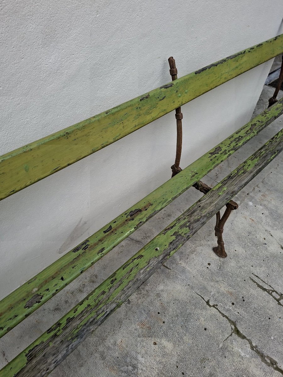 Banc de Jardin en fonte grand modèle avec accoudoirs 19éme de Maison Bourgeoise -photo-8