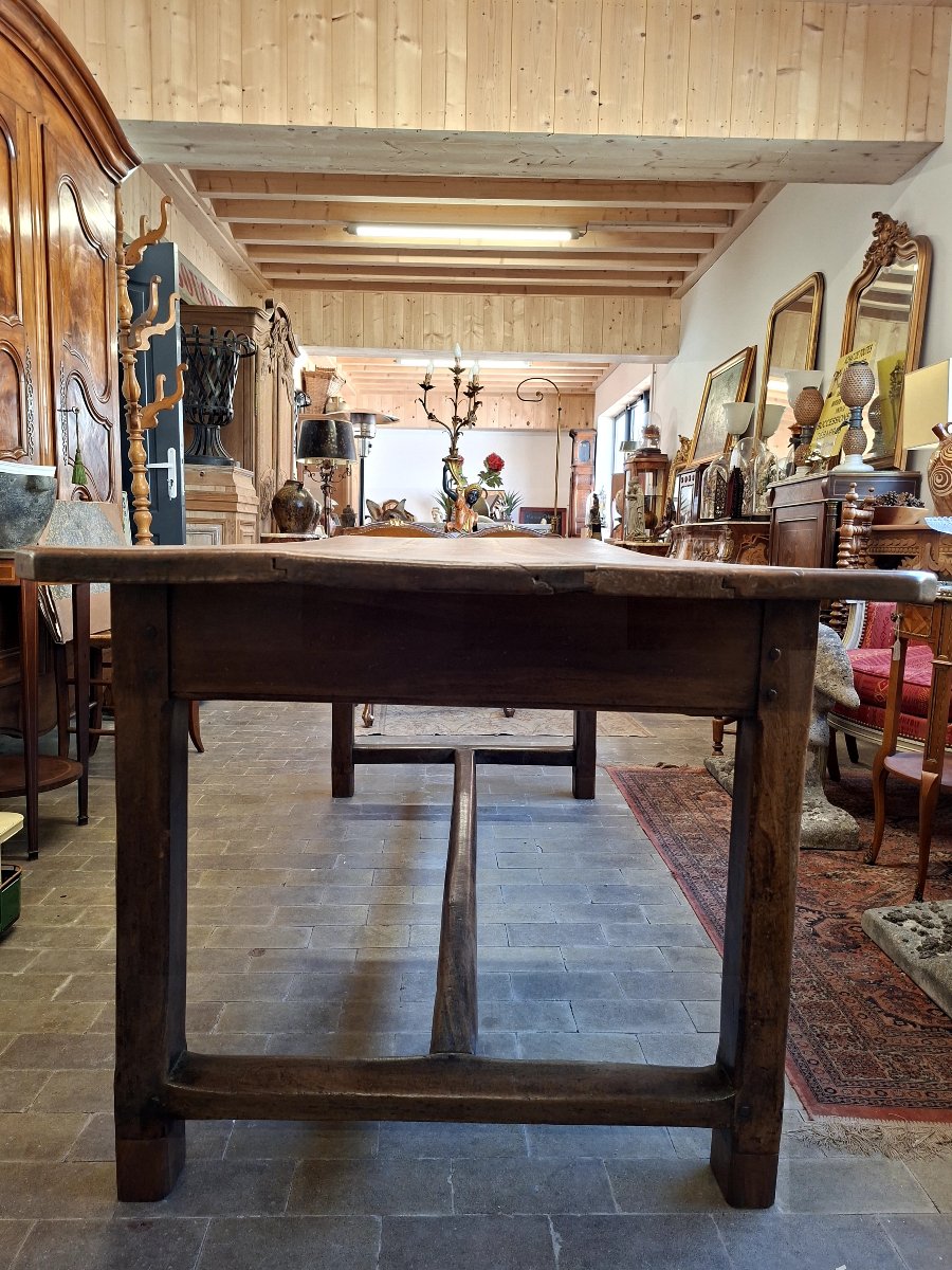 Table de Ferme Bourguignonne ancienne époque 18éme en Fruitier estampillé 2m04-photo-1