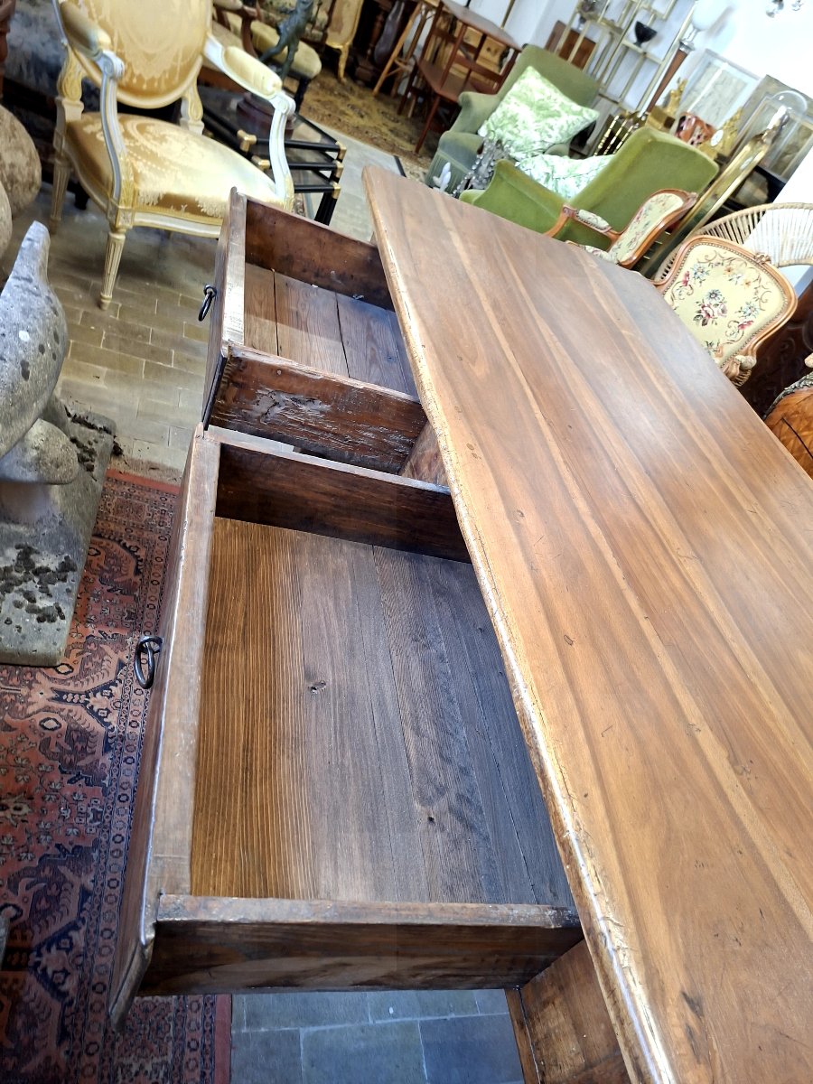 Table de Ferme Bourguignonne ancienne époque 18éme en Fruitier estampillé 2m04-photo-2