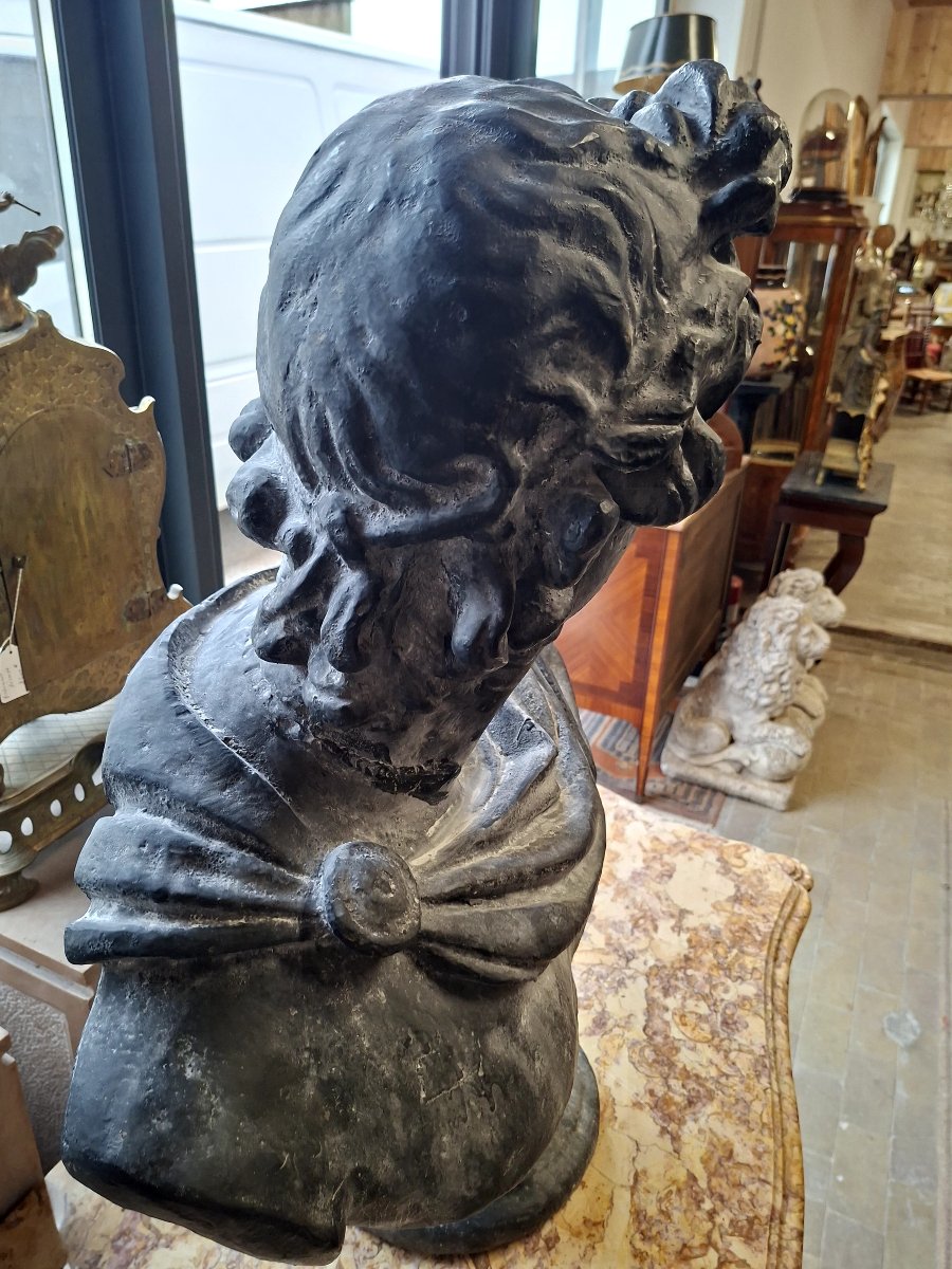 Statue Buste D'Apollon Dieu Grec en fonte -photo-2