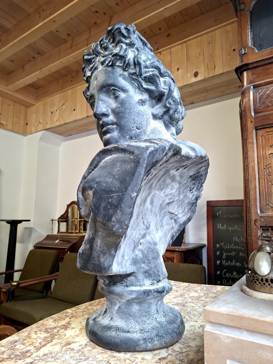 Statue Buste D'Apollon Dieu Grec en fonte -photo-6
