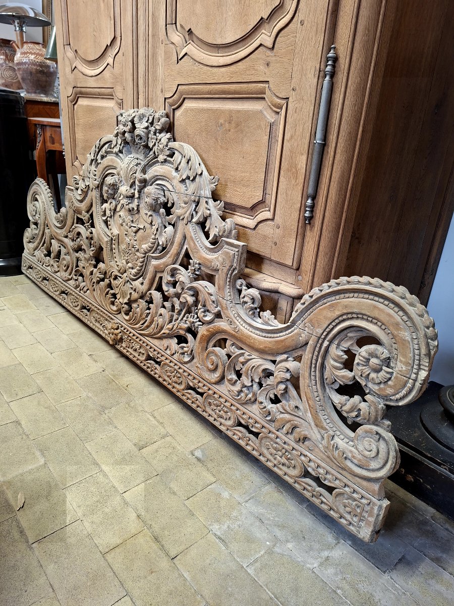 Fronton Headboard Richly Carved 18th Century Woodwork