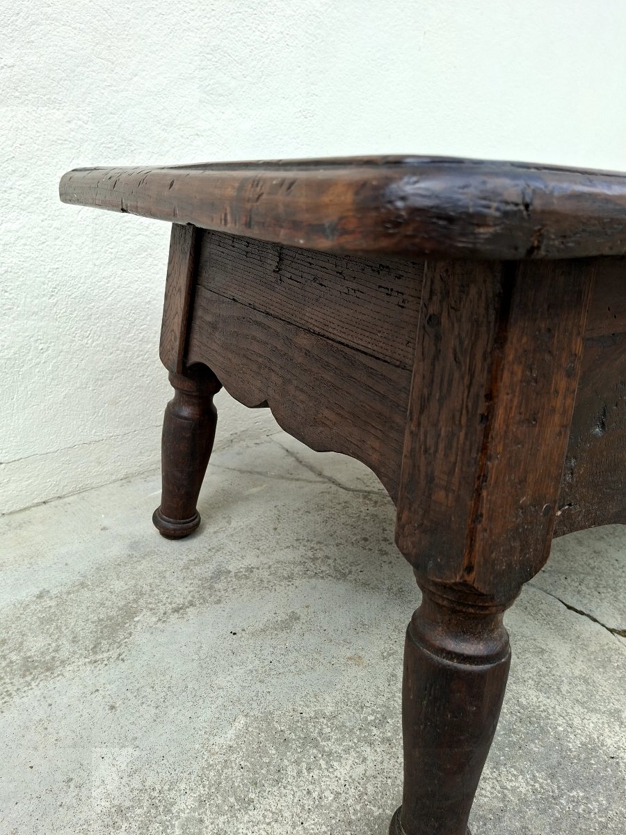 Rustic 19th Century Farmhouse Coffee Table In Solid Oak-photo-4