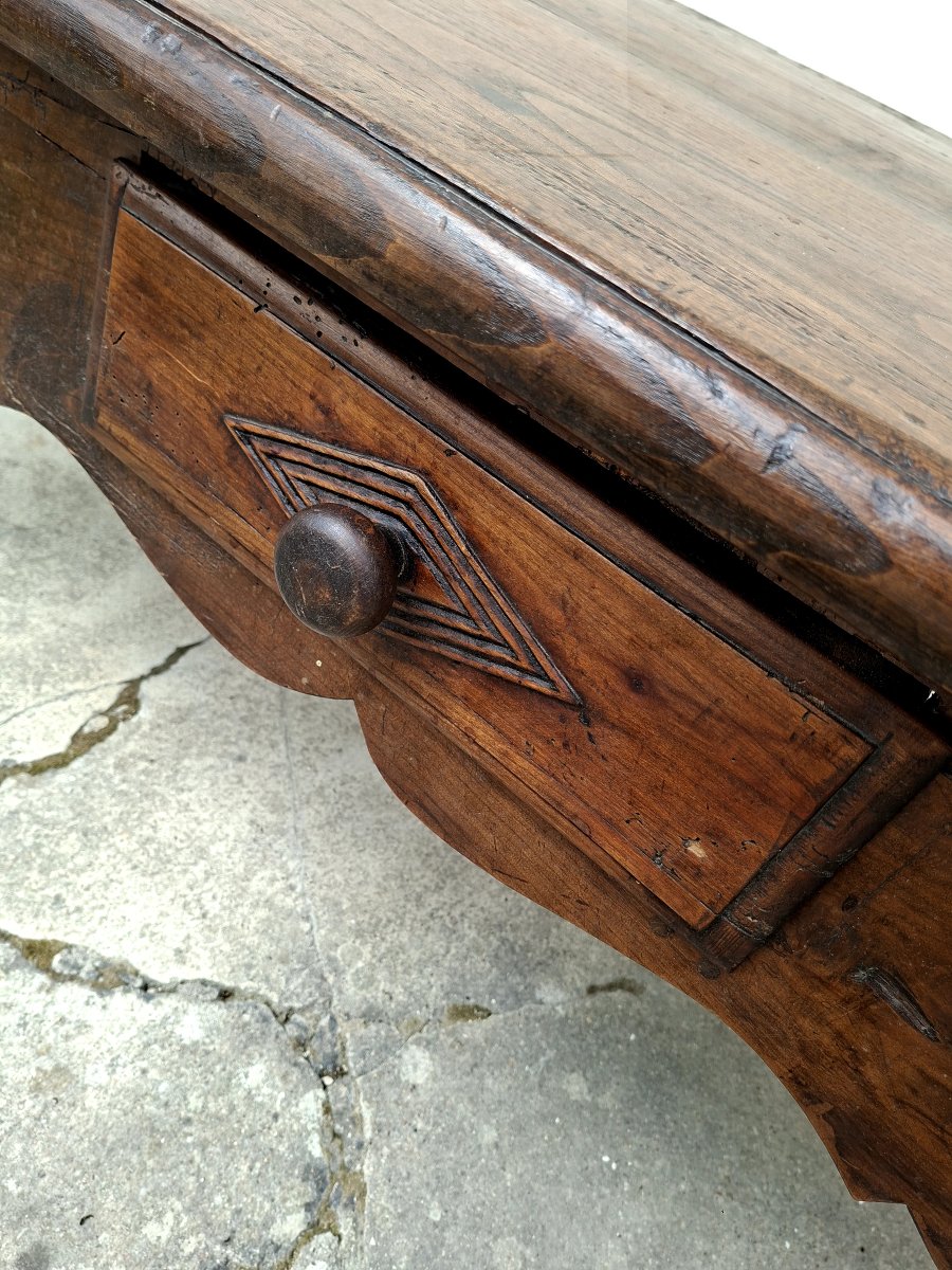 Rustic 19th Century Farmhouse Coffee Table In Solid Oak-photo-5
