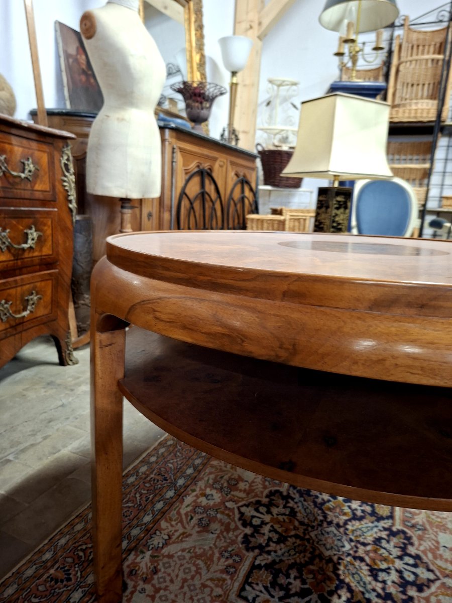 Art Deco Burr Walnut Coffee Table 1930s-photo-2