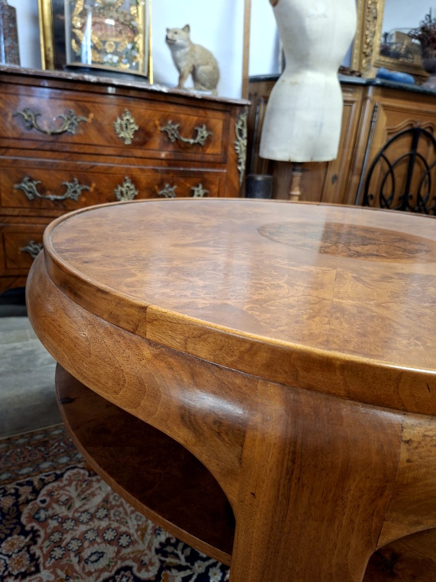 Art Deco Burr Walnut Coffee Table 1930s-photo-5