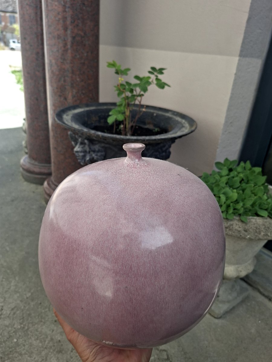Rare Huge Ball Vase Signed Ruelland XXl-photo-3