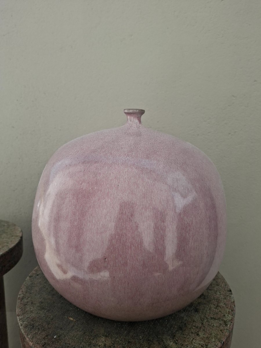 Rare Huge Ball Vase Signed Ruelland XXl-photo-2