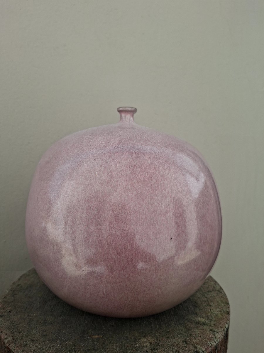 Rare Huge Ball Vase Signed Ruelland XXl-photo-7