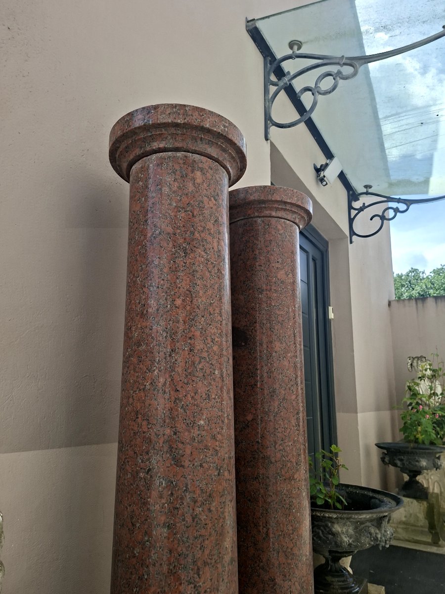 Paire de colonnes en Marbre Granit d'époque 19éme de Maison Bourgeoise -photo-3