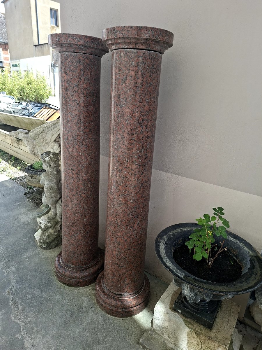 Paire de colonnes en Marbre Granit d'époque 19éme de Maison Bourgeoise -photo-4