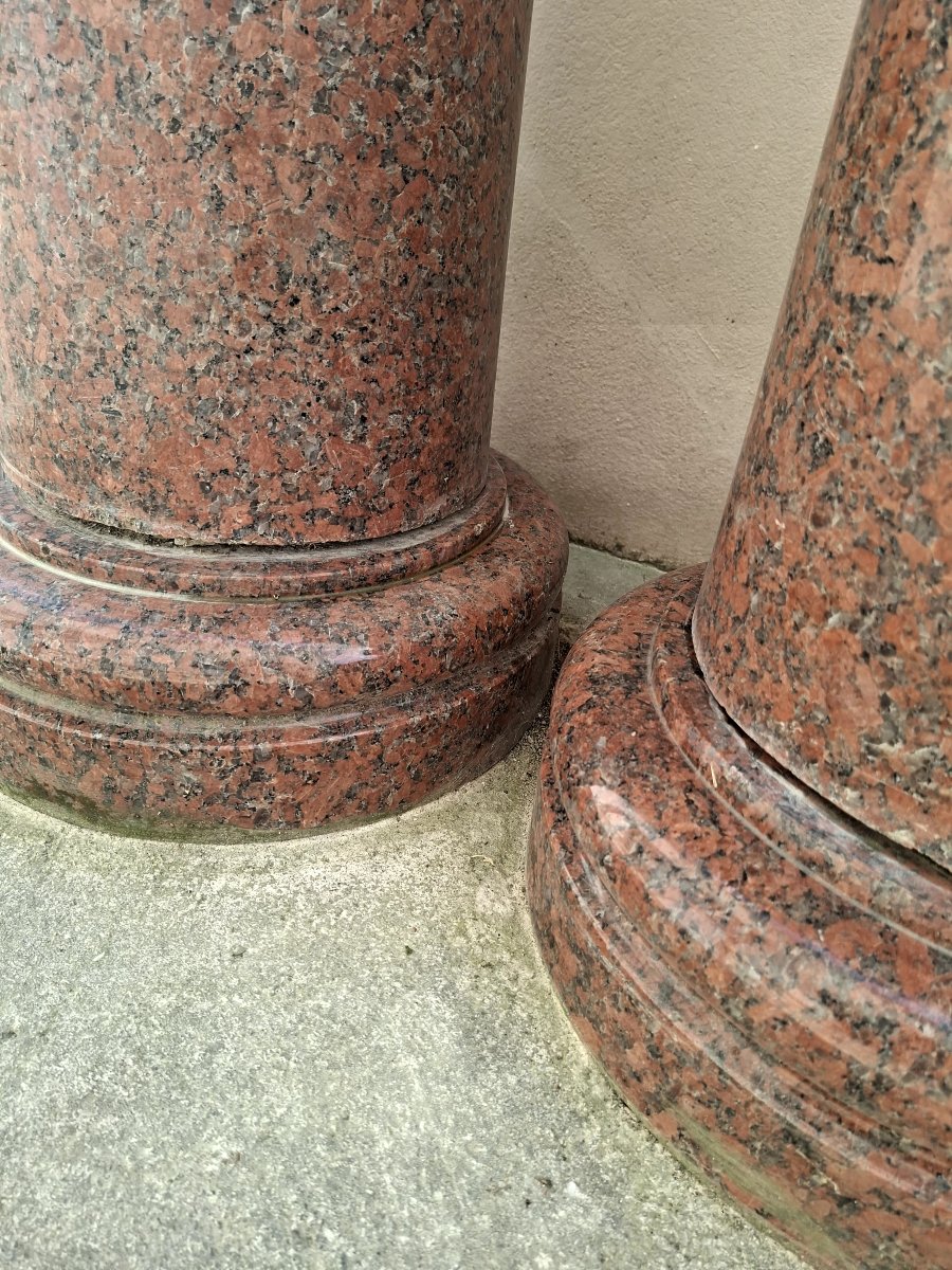 Paire de colonnes en Marbre Granit d'époque 19éme de Maison Bourgeoise -photo-5