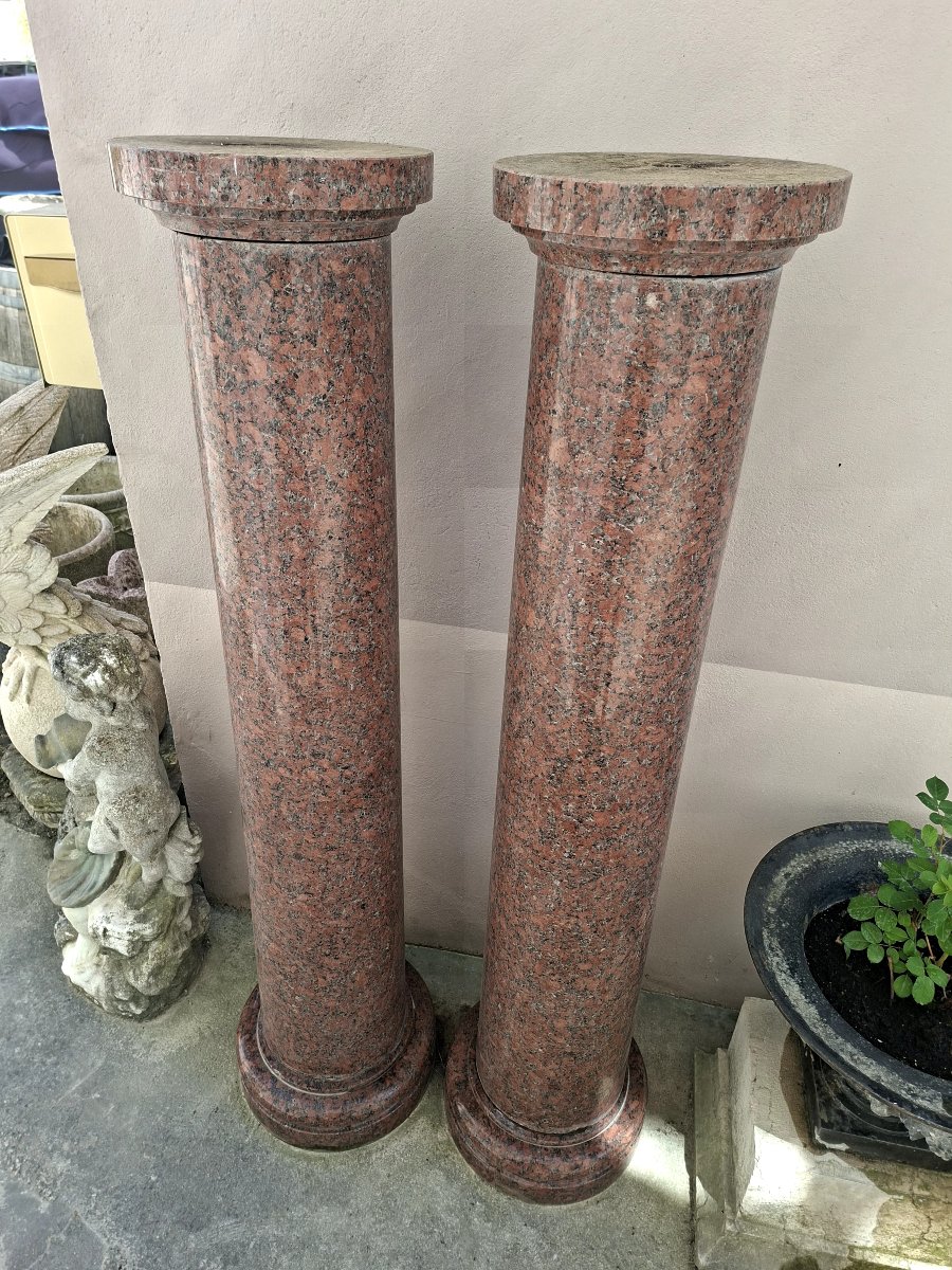 Paire de colonnes en Marbre Granit d'époque 19éme de Maison Bourgeoise 