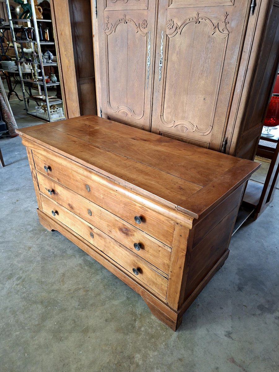 Louis Philippe 19th Century Chest Of Drawers In Solid Walnut-photo-4