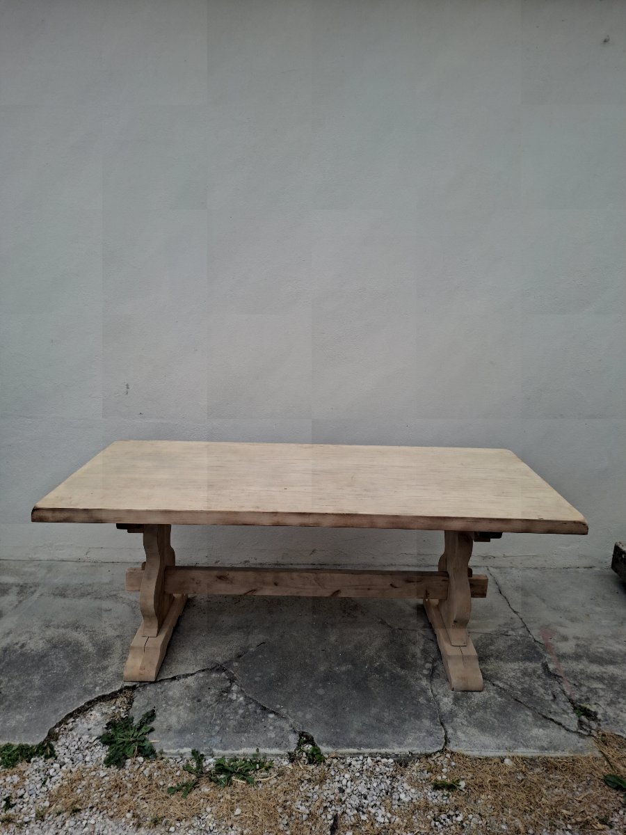 Table de ferme monastère décaper entièrement Aérogommer ancienne 