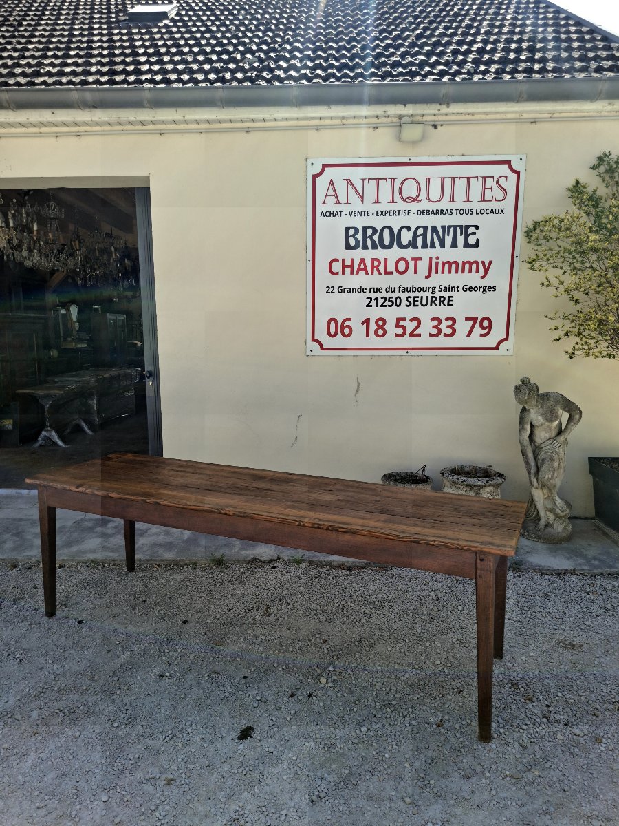 Large, Rustic Antique Farmhouse Table, 2.37 M, From The 1900s -photo-3