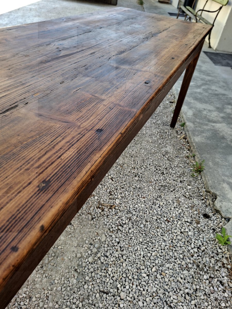 Large, Rustic Antique Farmhouse Table, 2.37 M, From The 1900s -photo-4