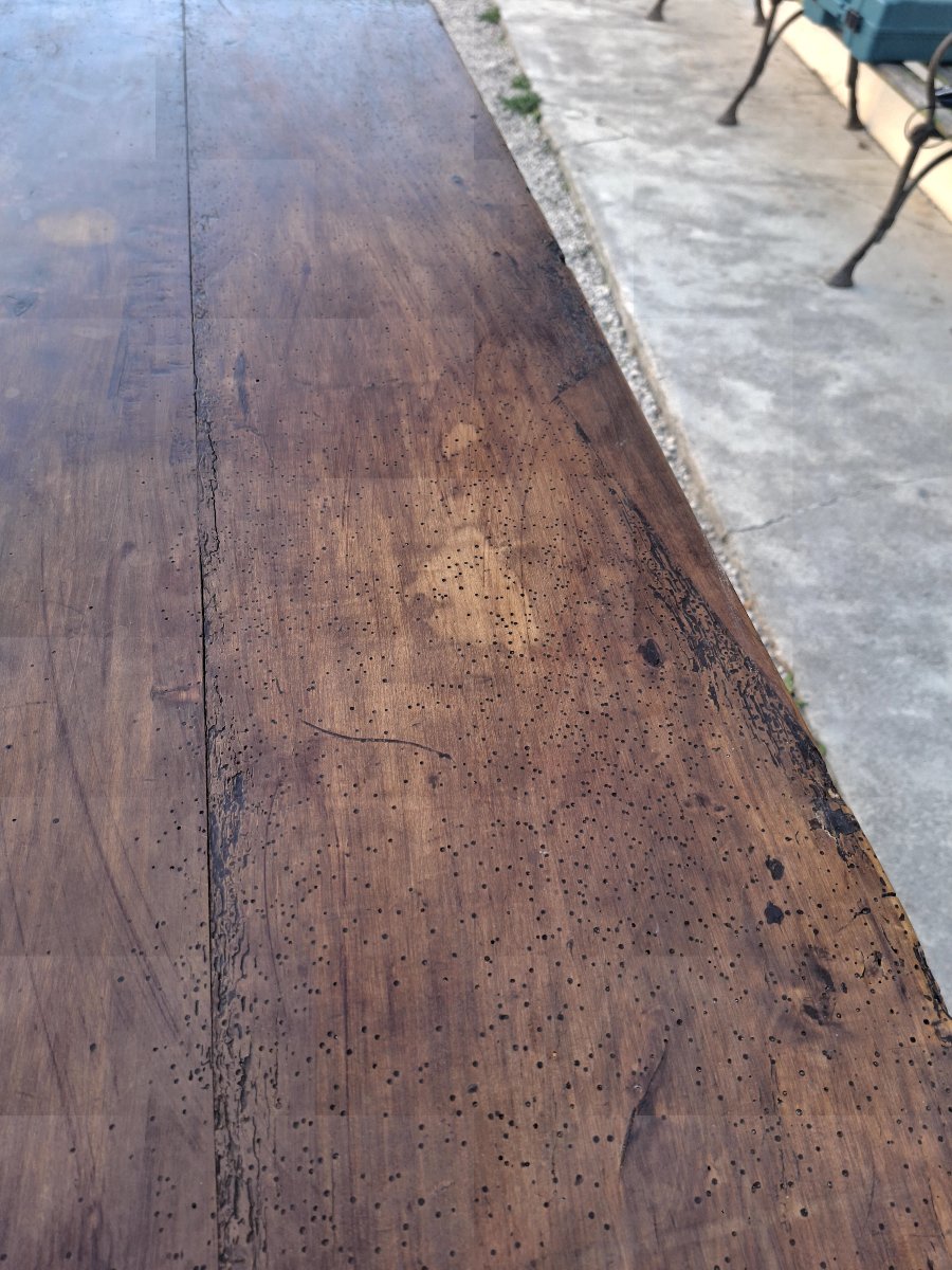 19th-century Bresse Farmhouse Table In Solid Walnut-photo-4