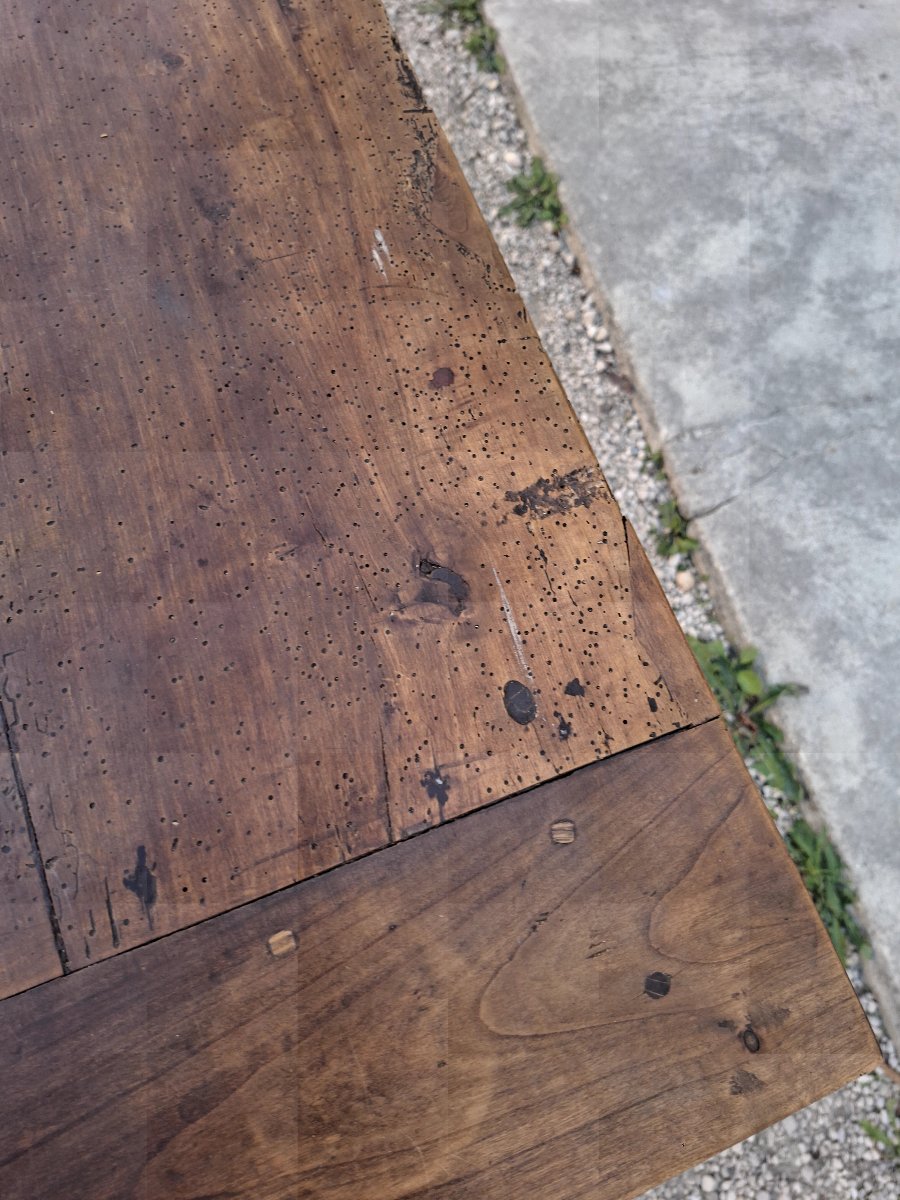 19th-century Bresse Farmhouse Table In Solid Walnut-photo-1