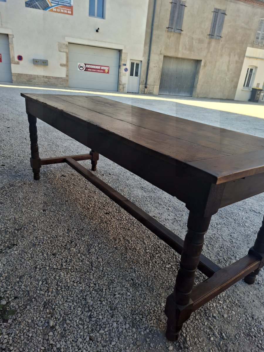 19th-century Bresse Farmhouse Table In Solid Walnut-photo-6