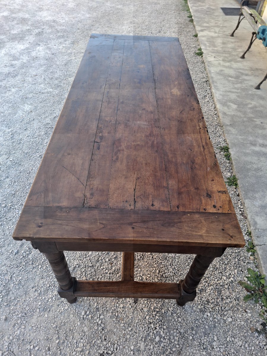 19th-century Bresse Farmhouse Table In Solid Walnut-photo-7