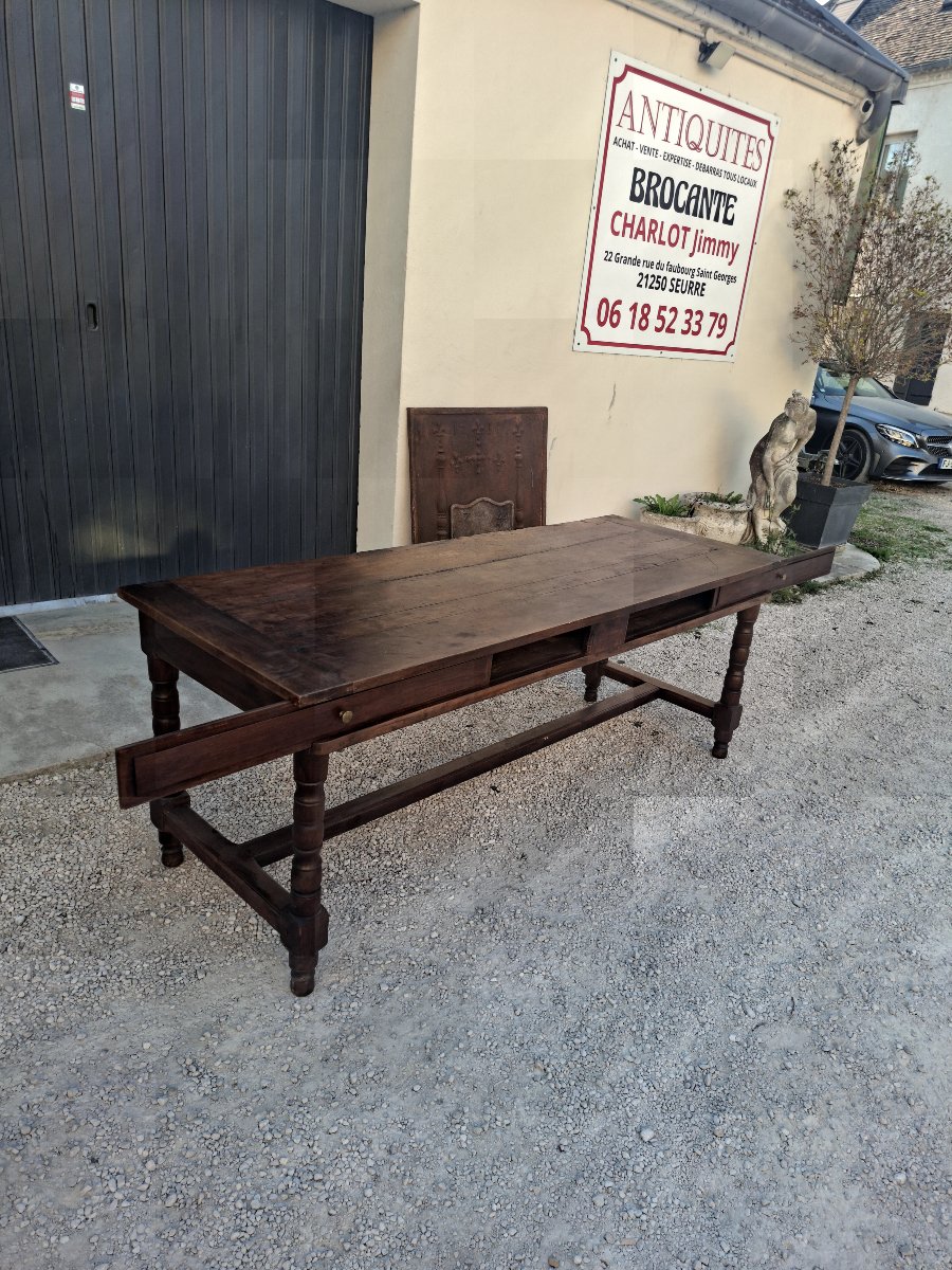 19th-century Bresse Farmhouse Table In Solid Walnut-photo-5