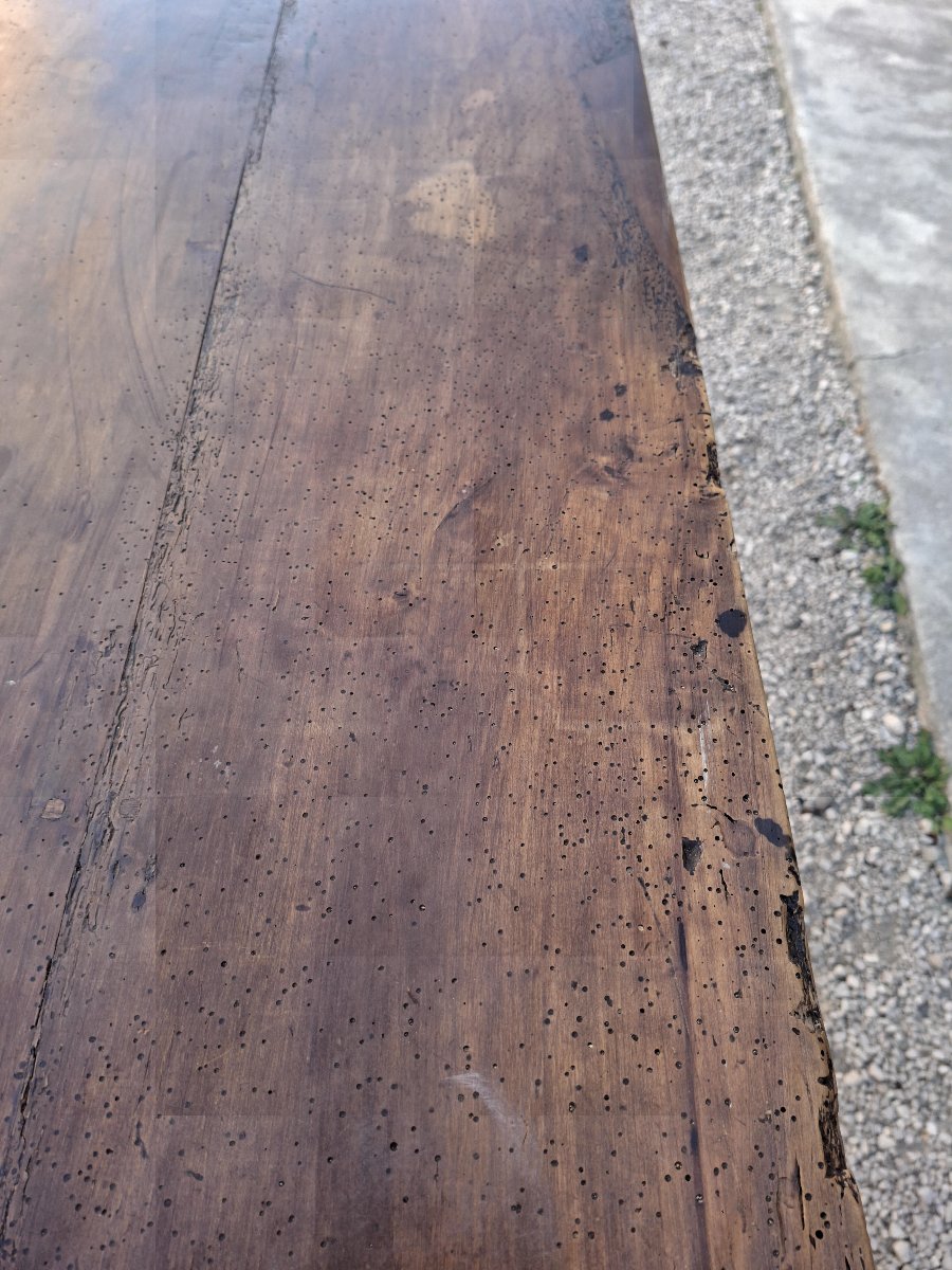 19th-century Bresse Farmhouse Table In Solid Walnut-photo-8