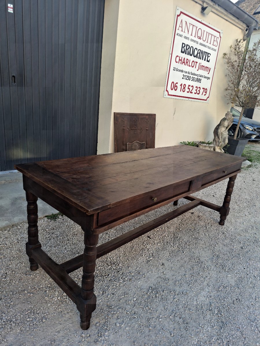 19th-century Bresse Farmhouse Table In Solid Walnut