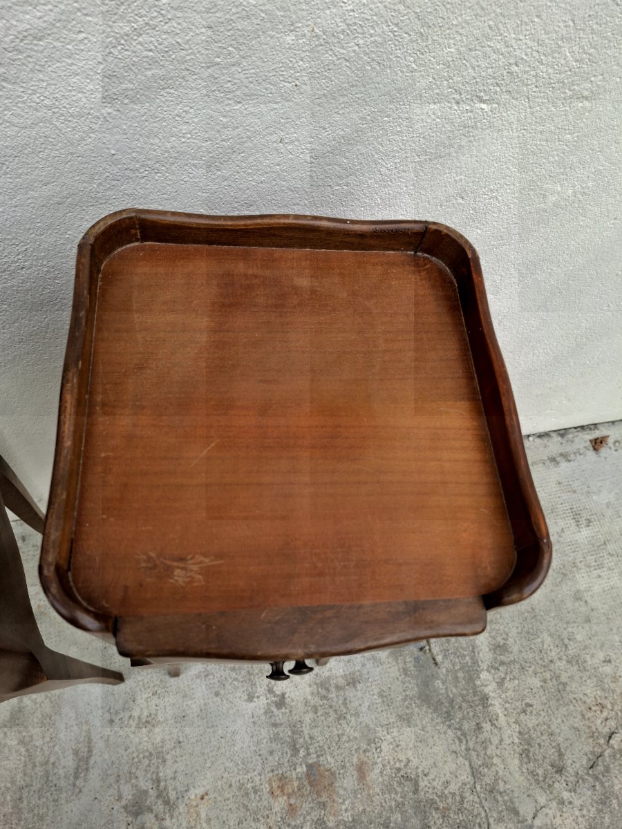 Paire de Chevets tables de nuits style Louis XV en Merisier -photo-1
