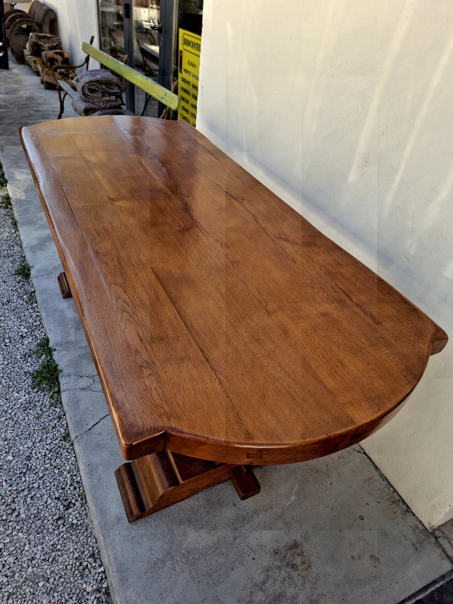 Beautiful Solid Oak Farmhouse/monastery Table -photo-3