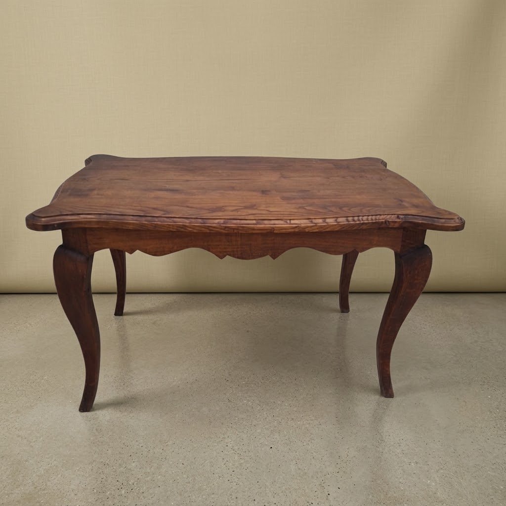 Rustic Louis XV-style Coffee Table Made Of Solid Oak 