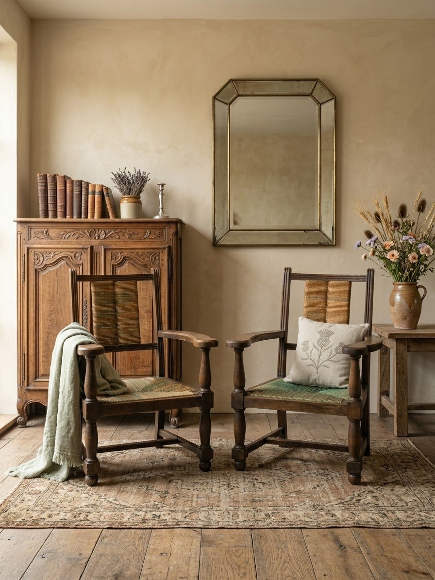 Pair Of Brutalist Armchairs Made Of Rustic Turned Wood, 1950s -photo-2