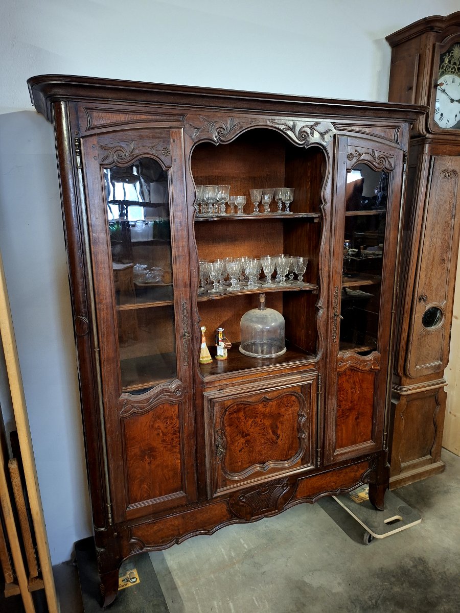 Buffet Vitrine bibliothèque style Louis XV -photo-2