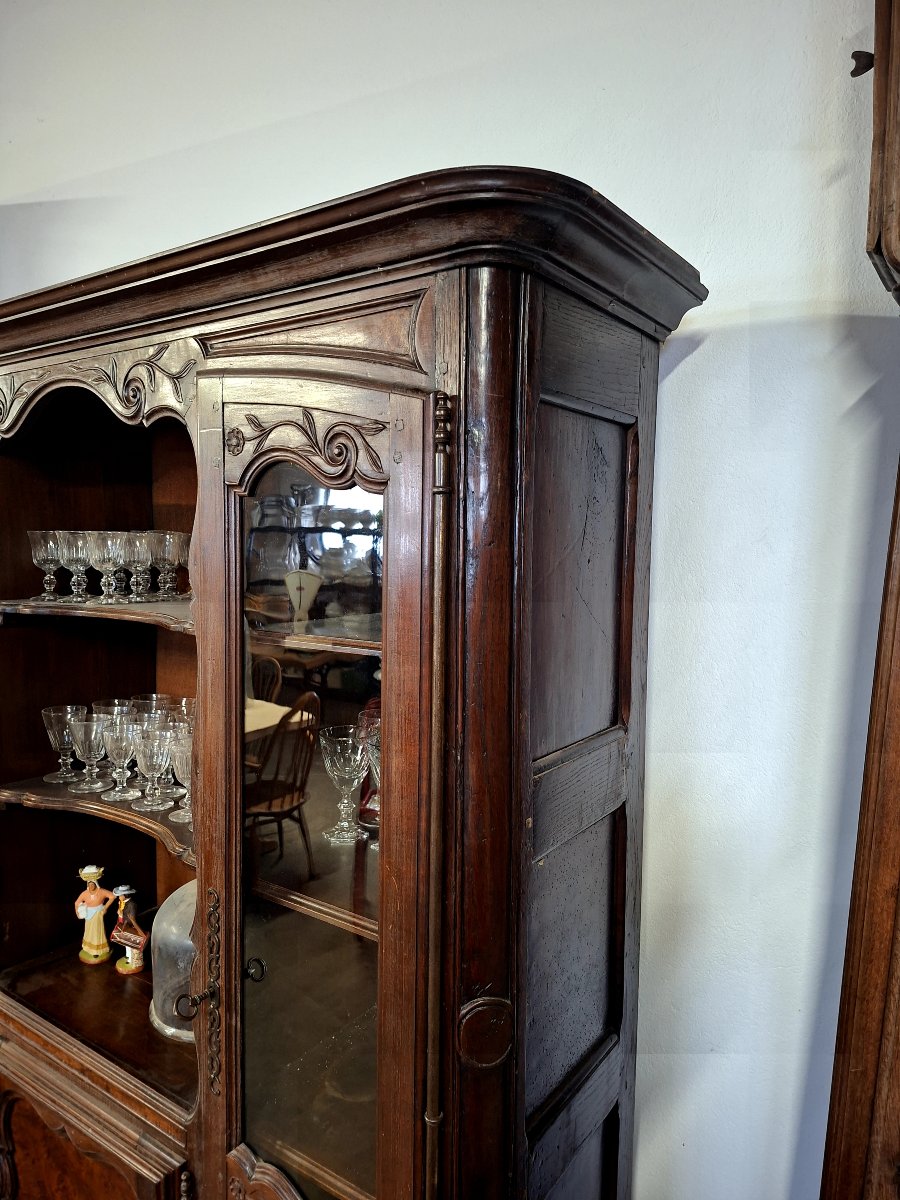 Buffet Vitrine bibliothèque style Louis XV -photo-2