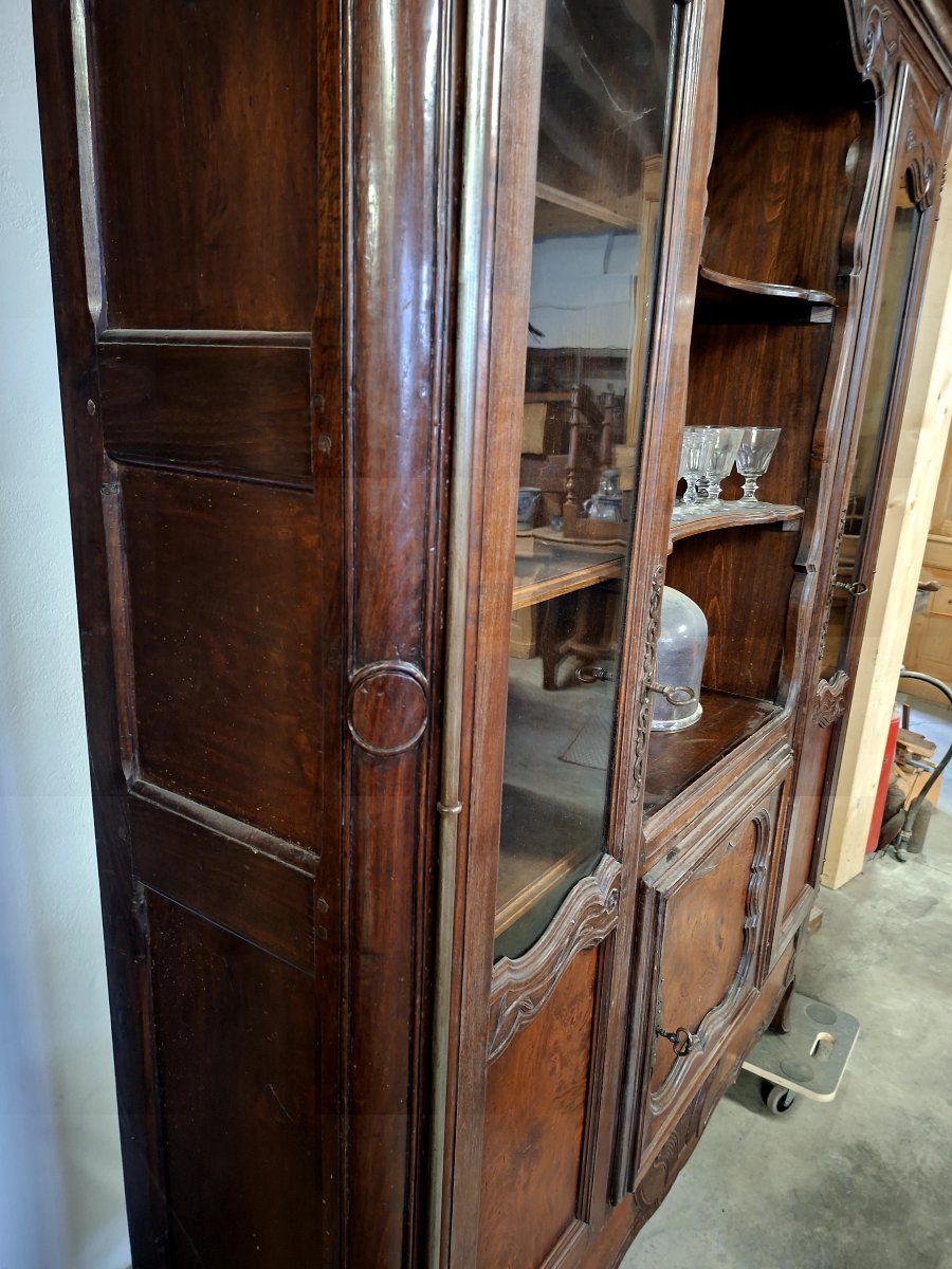 Buffet Vitrine bibliothèque style Louis XV -photo-5