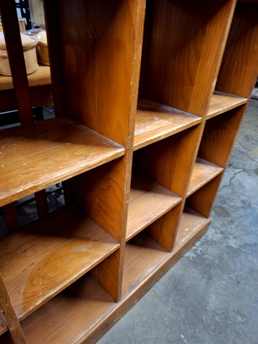 Antique 1930s Mail Sorting Workshop Store Cabinet -photo-1