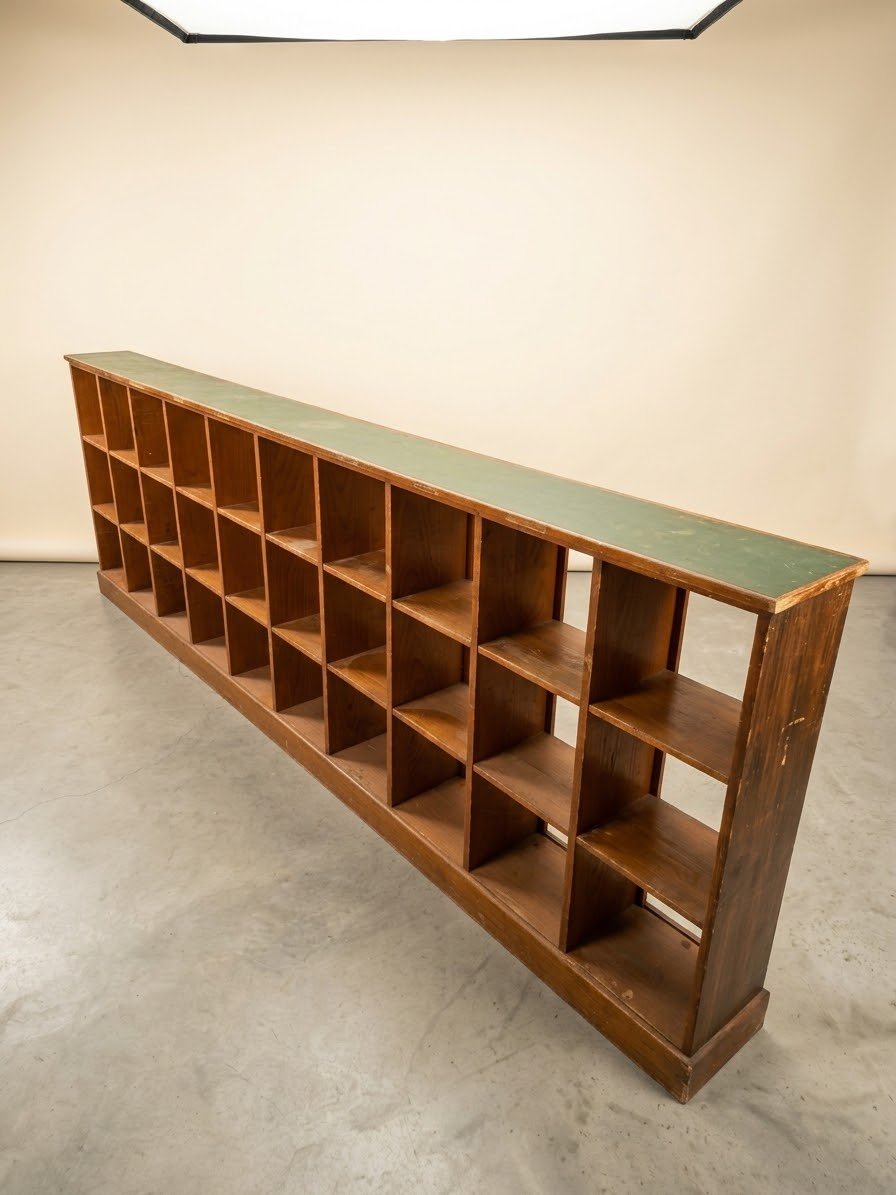 Antique 1930s Mail Sorting Workshop Store Cabinet 