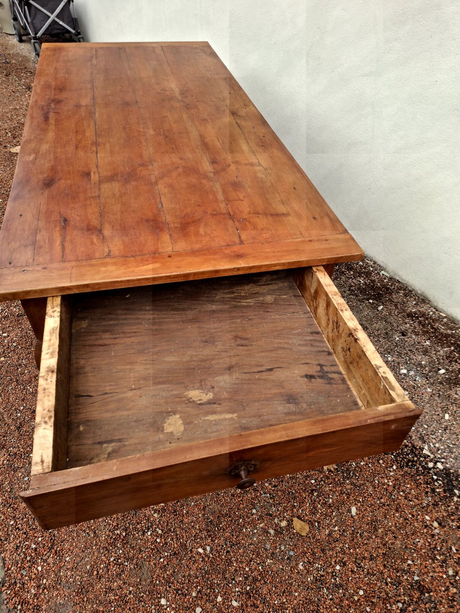 Table de Ferme Louis XV en Merisier massif rustique époque 1900-photo-4
