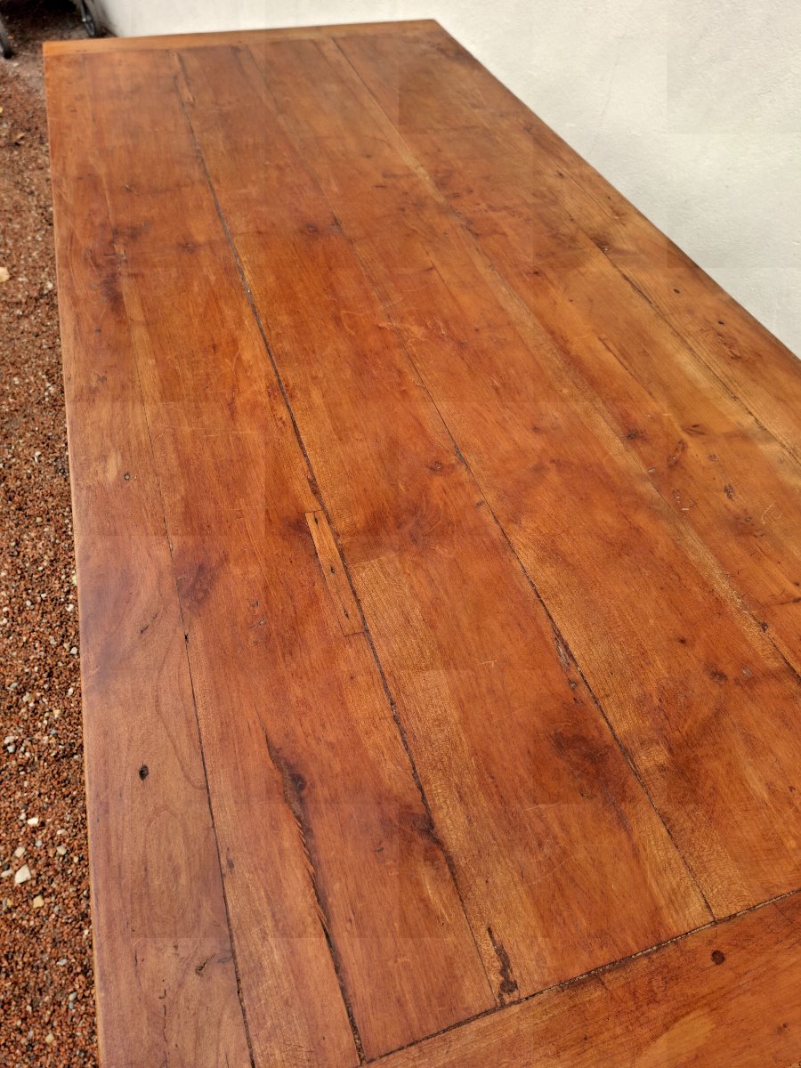 Table de Ferme Louis XV en Merisier massif rustique époque 1900-photo-2