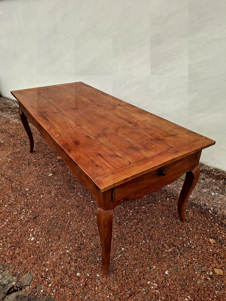 Table de Ferme Louis XV en Merisier massif rustique époque 1900-photo-4
