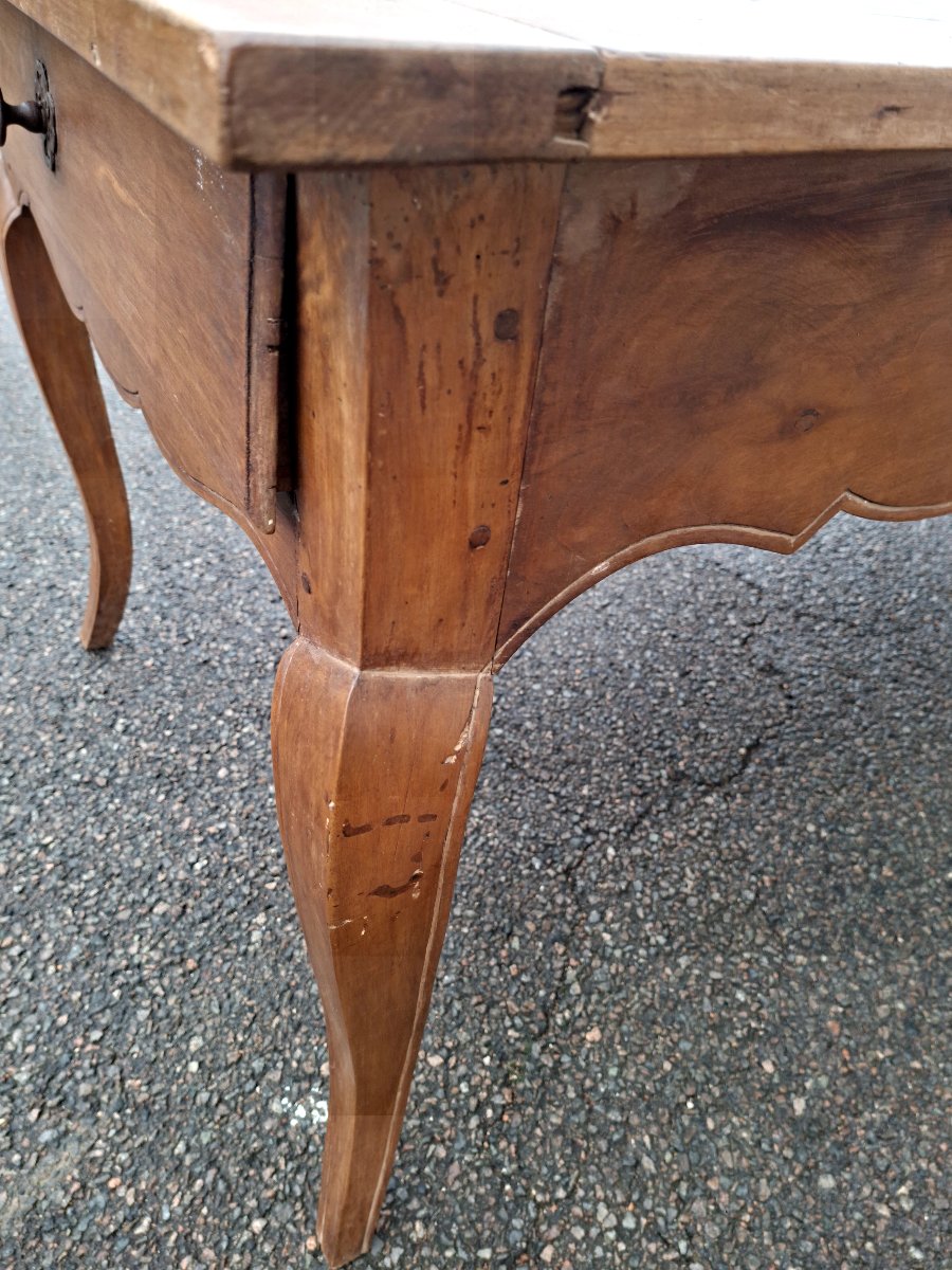 Table de Ferme Louis XV en Merisier massif rustique époque 1900-photo-6
