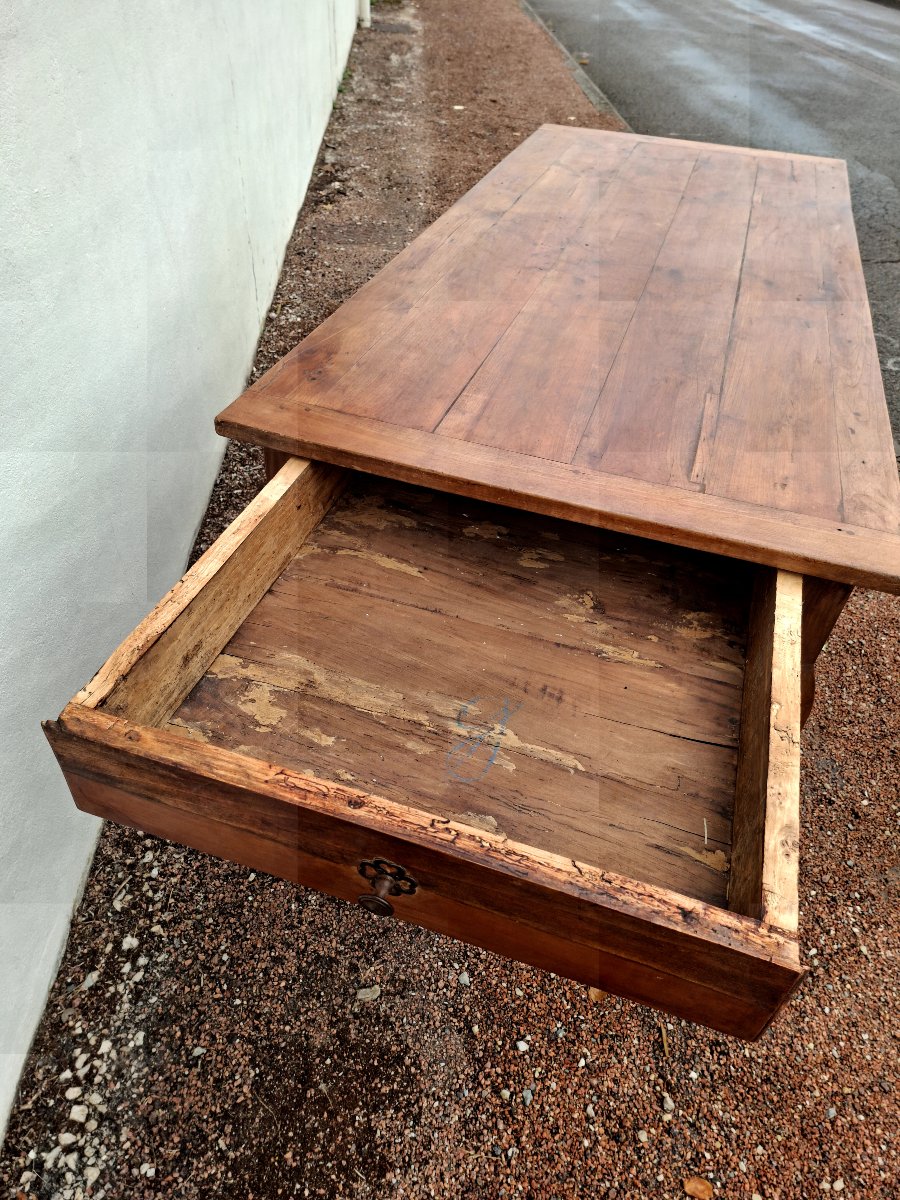 Table de Ferme Louis XV en Merisier massif rustique époque 1900-photo-7