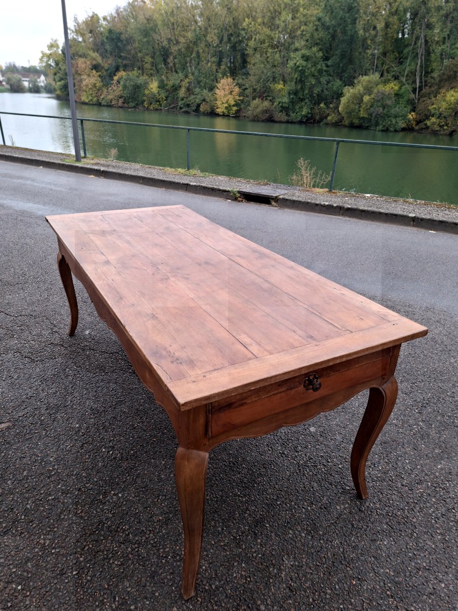 Table de Ferme Louis XV en Merisier massif rustique époque 1900